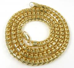 14k yellow gold solid facet cut franco chain 26 inch 6mm