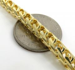 14k yellow gold solid facet cut franco chain 26 inch 6mm