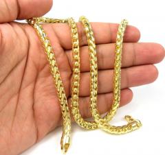 14k yellow gold solid facet cut franco chain 26 inch 6mm