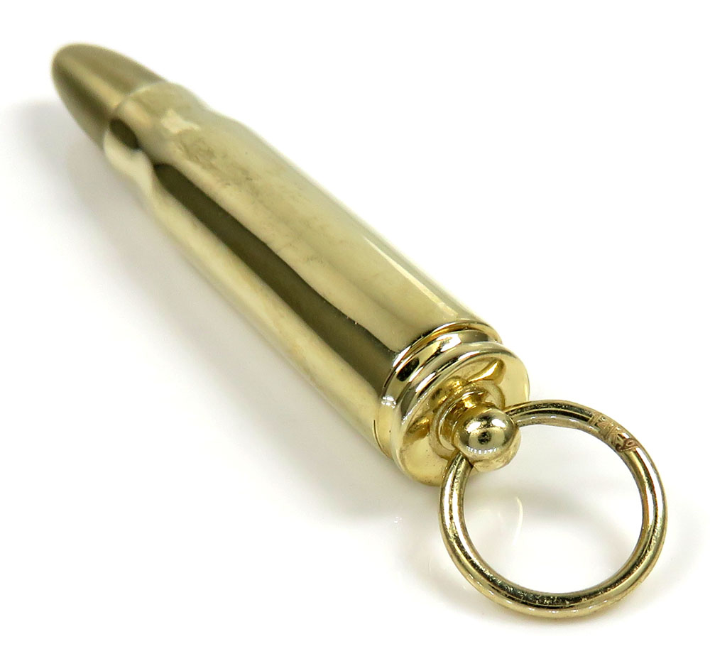 14k yellow gold ak-47 bullet pendant