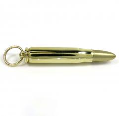 14k yellow gold ak-47 bullet pendant