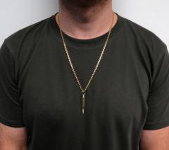 14k yellow gold ak-47 bullet pendant