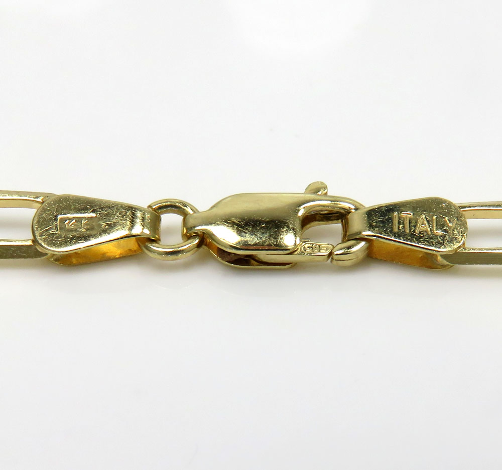 14k yellow or rose gold solid paper clip chain 16-30 inch 4mm - Image 3