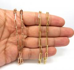 14k yellow or rose gold solid paper clip chain 16-30 inch 4mm