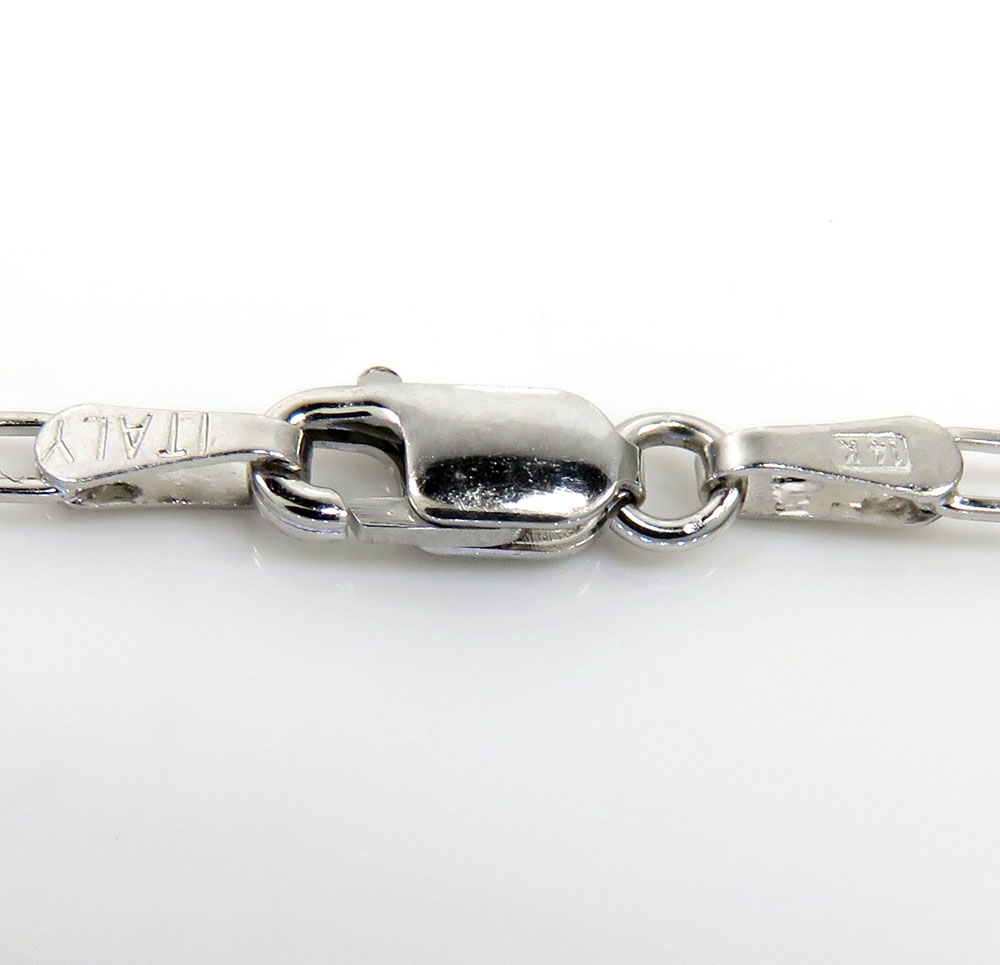 14k white, yellow, rose gold solid paper clip chain 16-30 inch 2mm - Image 3