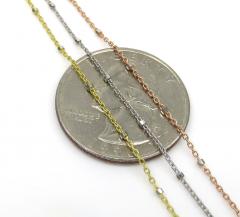 14k solid white yellow or rose gold octagon nut cable chain 16-20 inches 1mm
