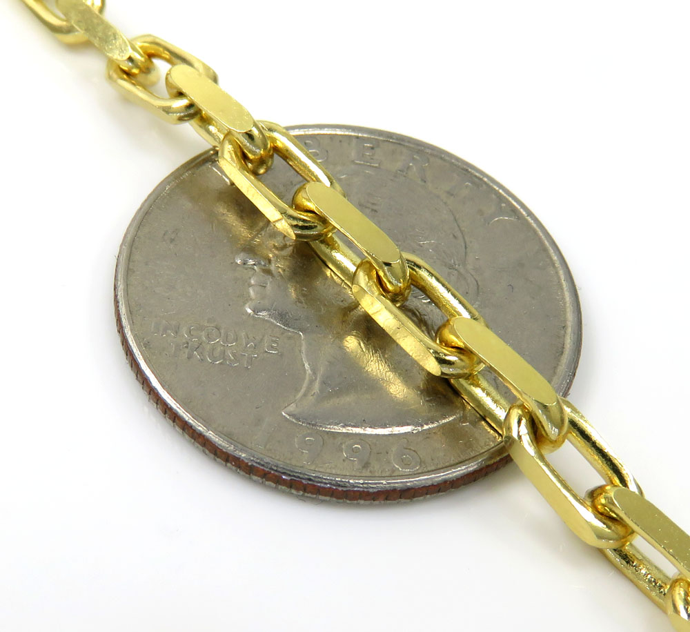 14k yellow gold solid flat edge cable link chain 20-22 inches 3.80mm - Image 3