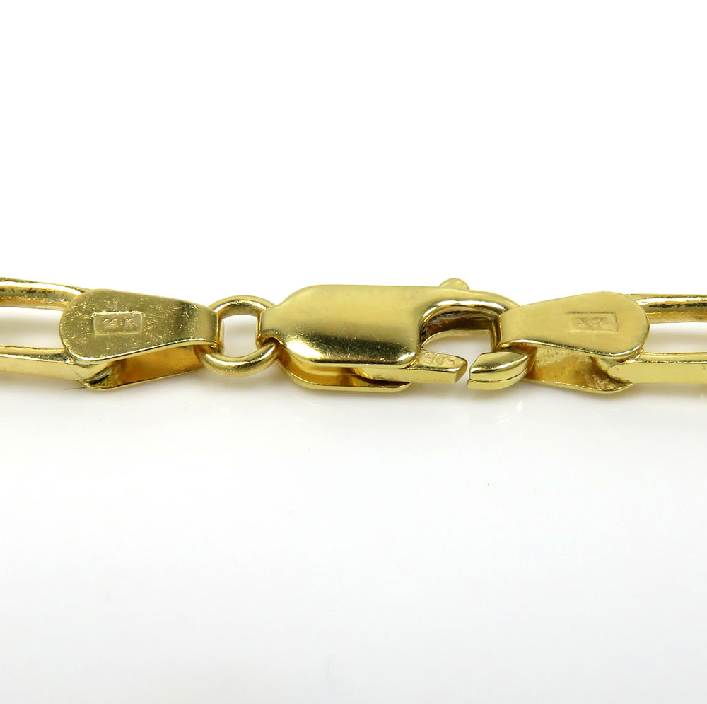 14k yellow gold solid flat edge cable link chain 20-22 inches 3.80mm 