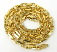 14k yellow gold solid flat edge cable link chain 20-22 inches 3.80mm 