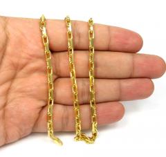 14k yellow gold solid flat edge cable link chain 20-22 inches 3.80mm 