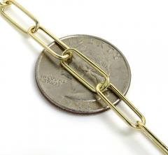 14k yellow gold hollow paper clip chain 16-30 inch 5.50mm