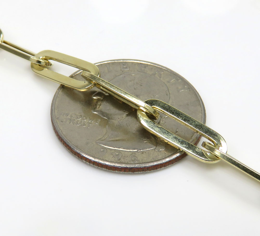 14k yellow gold hollow paper clip chain 16-30 inch 5.50mm - Image 2