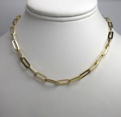 14k yellow gold hollow paper clip chain 16-30 inch 5.50mm