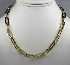 14k yellow gold hollow xl paper clip chain 18-30 inch 8mm
