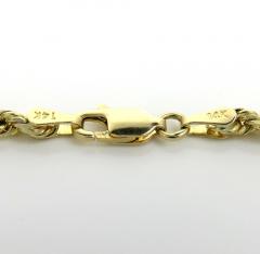 14k yellow or white gold solid diamond cut rope bracelet 8.50