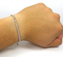 14k yellow or white gold solid diamond cut rope bracelet 8.50