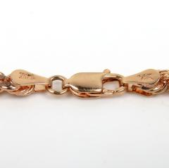 14k rose or white gold solid diamond cut rope bracelet 8 inch 4mm