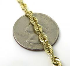14k yellow gold solid rope bracelet 8.50 inch 4mm