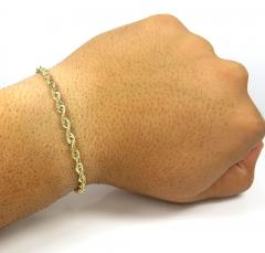 14k yellow gold solid rope bracelet 8.50 inch 4mm