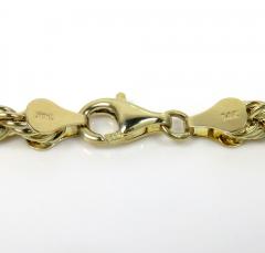 14k yellow gold hollow rope bracelet 8.50 inches 5mm