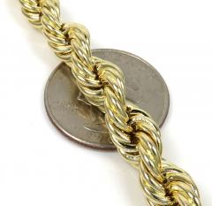 14k yellow gold xl hollow rope bracelet 8.50 inches 8.50mm