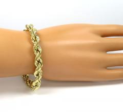 14k yellow gold xl hollow rope bracelet 8.50 inches 8.50mm