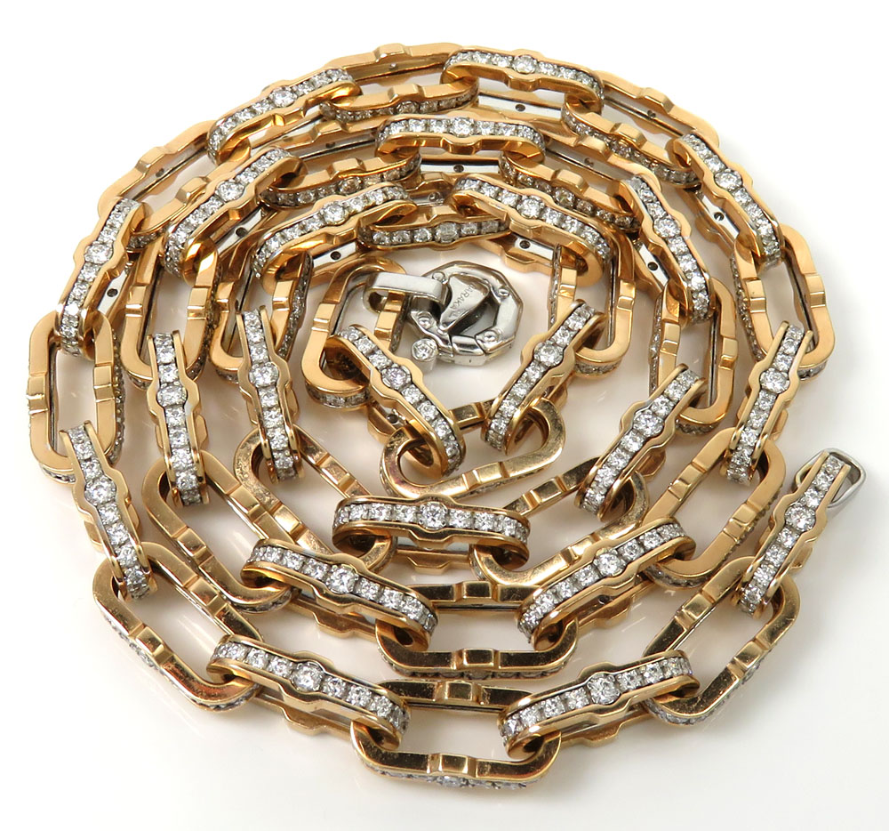 Baraka 18k two tone gold diamond prive collection cable chain 24 inch 19.40ct - Image 2