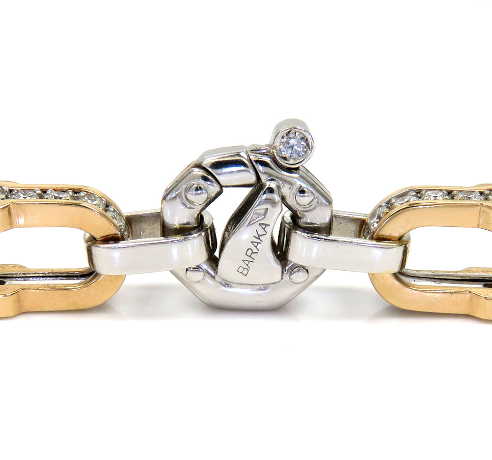 Baraka 18k two tone gold diamond prive collection cable chain 24 inch 19.40ct - Image 5