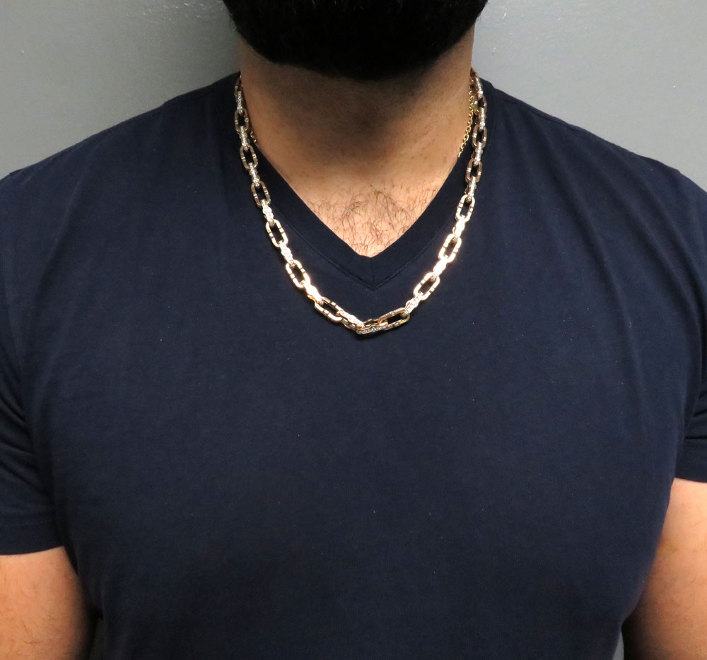 Baraka 18k two tone gold diamond prive collection cable chain 24 inch 19.40ct - Image 8