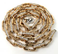 Baraka 18k two tone gold diamond prive collection cable chain 24 inch 19.40ct