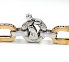 Baraka 18k two tone gold diamond prive collection cable chain 24 inch 19.40ct
