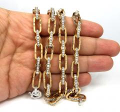 Baraka 18k two tone gold diamond prive collection cable chain 24 inch 19.40ct