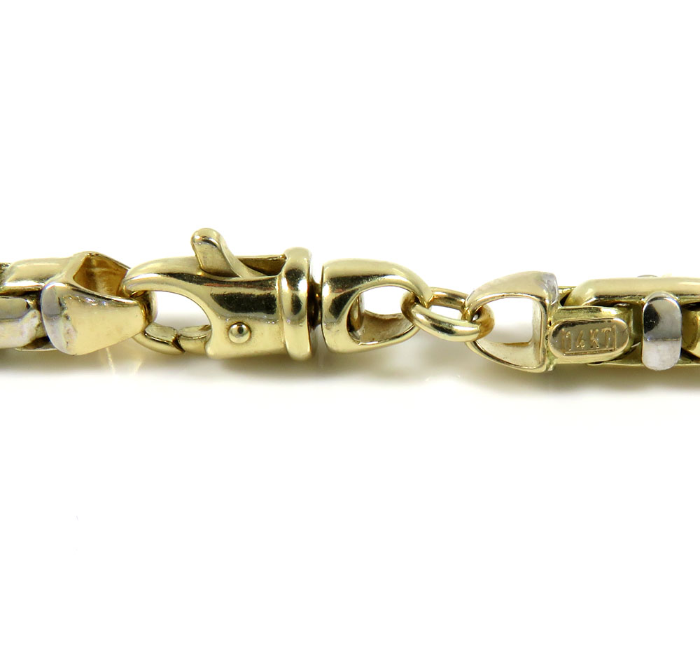 14k two tone gold anchor link chain 24-30 inch 4.80mm - Image 4