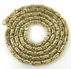 14k two tone gold anchor link chain 24-30 inch 4.80mm
