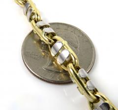 14k two tone gold fancy anchor link chain 24-30 inch 6mm