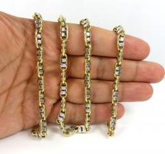 14k two tone gold fancy anchor link chain 24-30 inch 6mm
