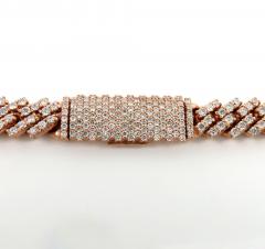 14k yellow white or rose gold diamond miami tight link chain 18-30