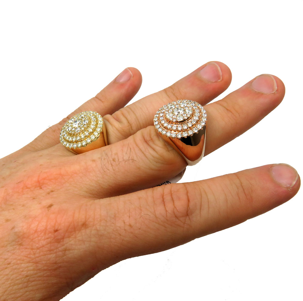 14k white yellow or rose gold diamond cake ring 2.85ct - Image 4