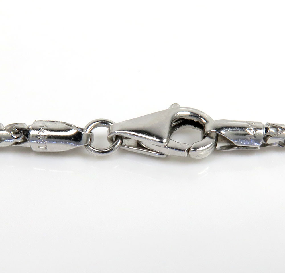 14k solid white gold franco chain 18-24 inch 2mm