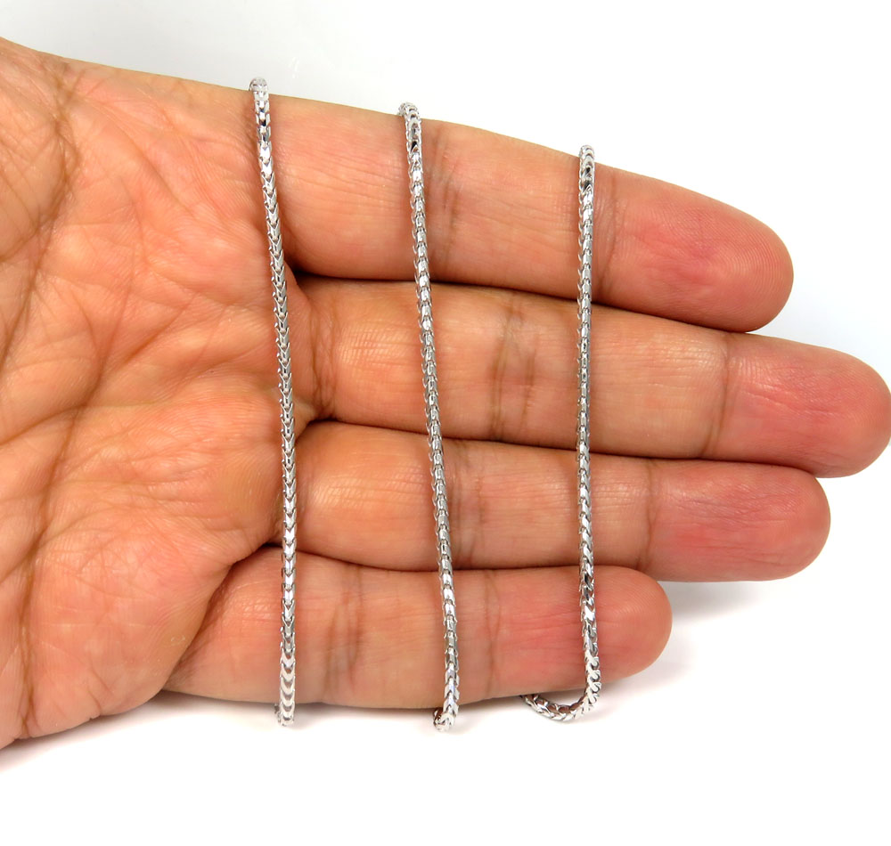14k solid white gold franco chain 18-24 inch 2mm - Image 5