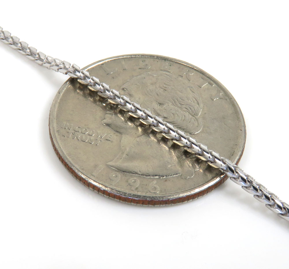 14k solid white gold franco chain 18-24 inch 1.70mm