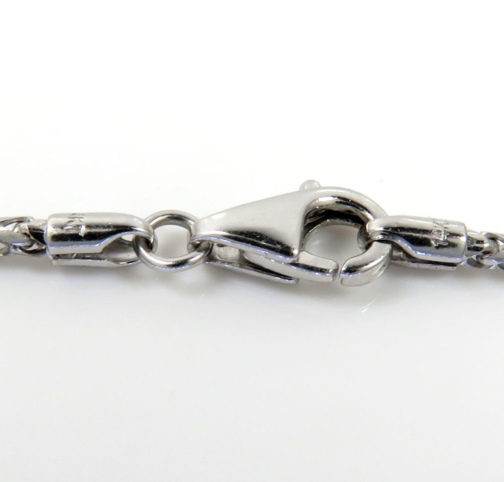 14k solid white gold franco chain 18-24 inch 1.70mm