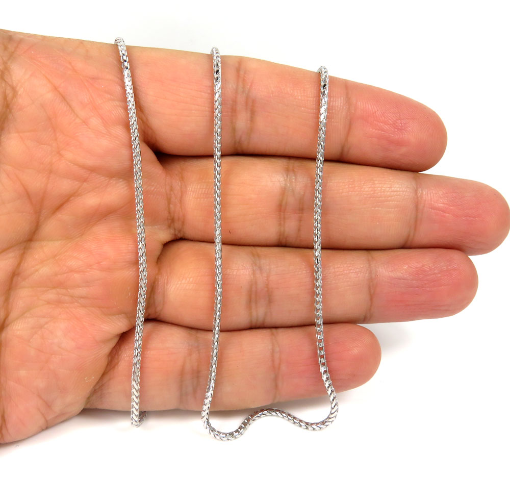 14k solid white gold franco chain 18-24 inch 1.70mm - Image 5