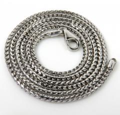 14k solid white gold franco chain 18-24 inch 1.70mm