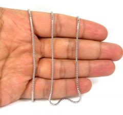 14k solid white gold franco chain 18-24 inch 1.70mm