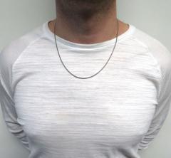 14k solid white gold franco chain 18-24 inch 1.70mm