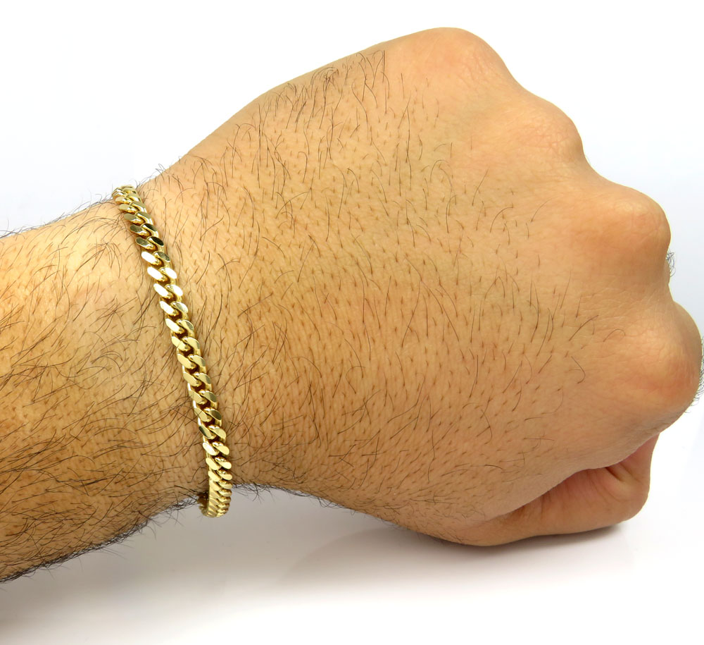 Buy 10k Yellow Gold Solid Miami Bracelet 8 Inch 5mm Online at SO ICY ...