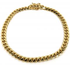 10k yellow gold solid miami bracelet 8 inch 5mm