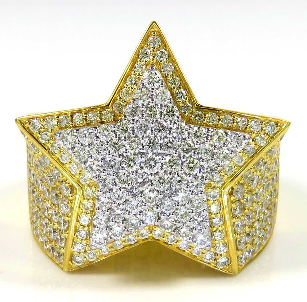 14k yellow gold diamond vs double star ring 2.41ct