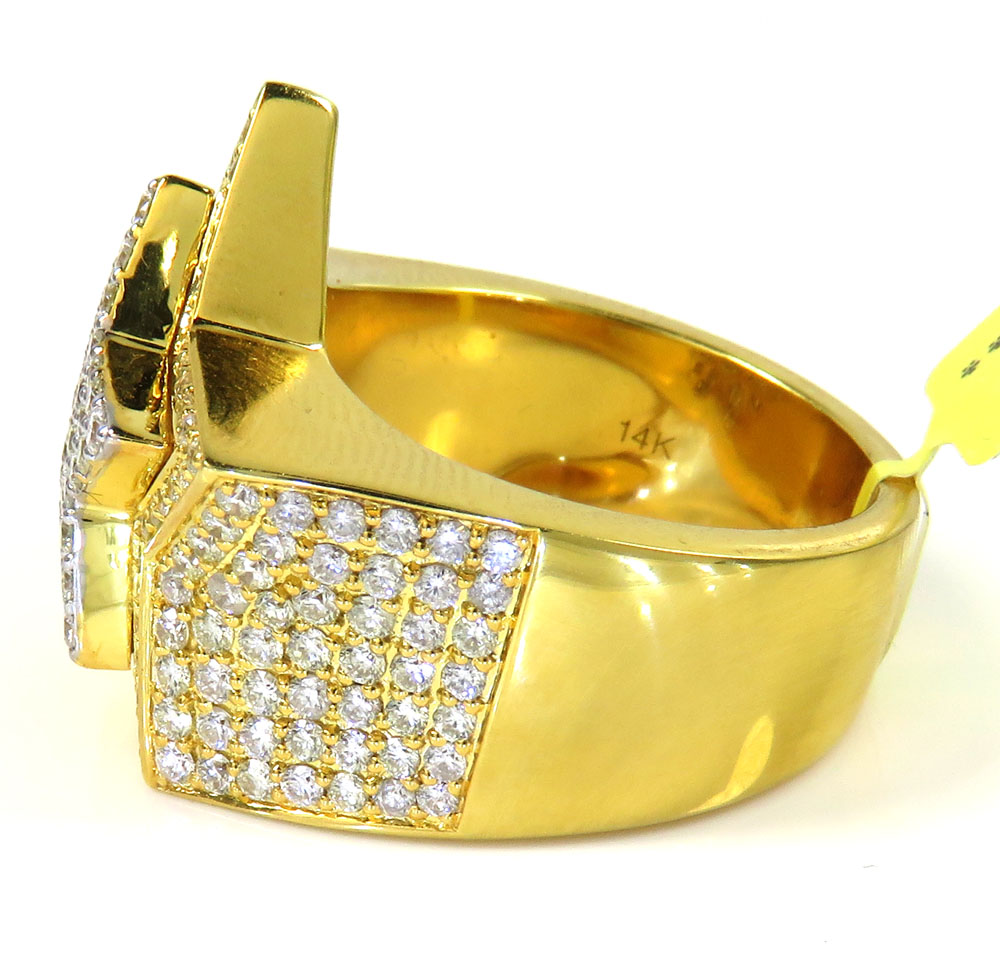 14k yellow gold diamond vs double star ring 2.41ct